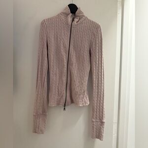 FP Movement by Free People Pink Textured Zip-Up Top